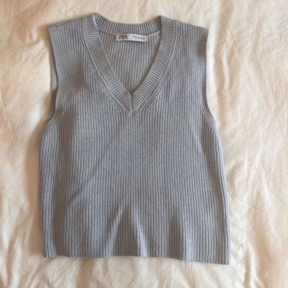 Zara Blue Knit Vest